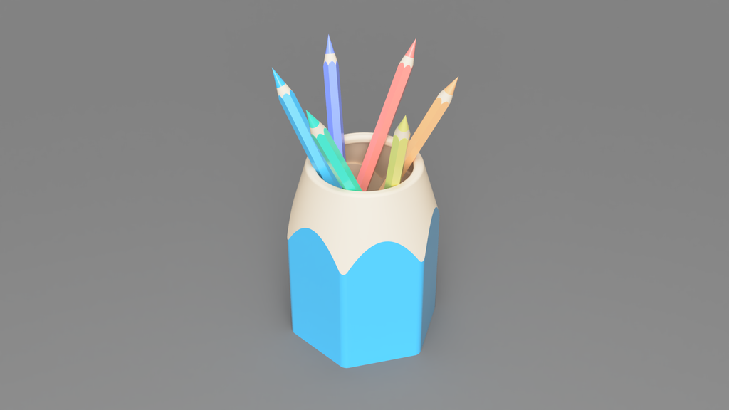 Pencil Shaped Pen Holder 01 (SC) by Wilko Download free STL model