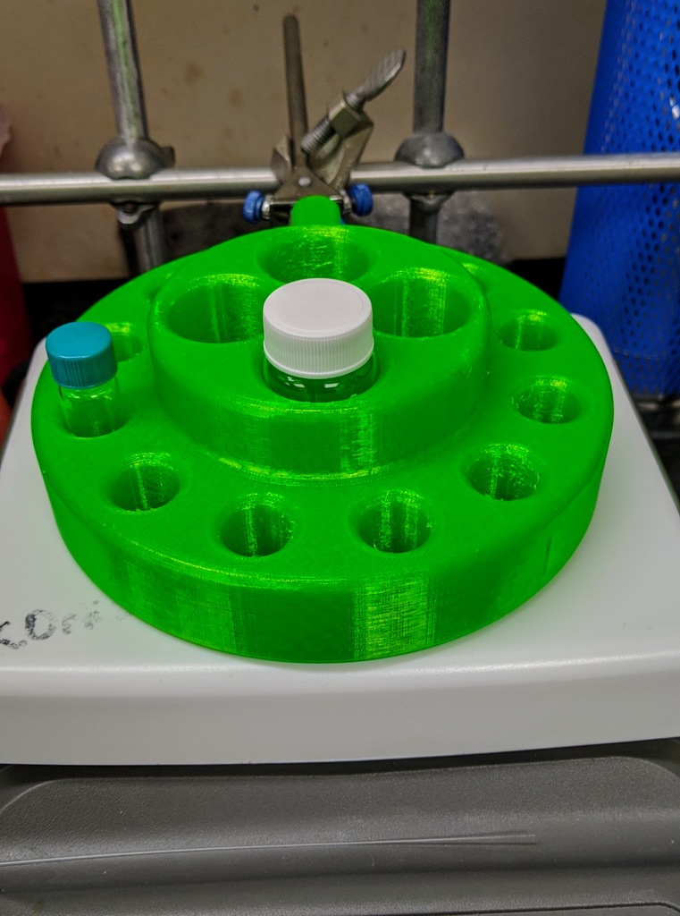 Clampable Stir plate 4 mL & 20 mL Vial Holder by KC Ortiz Download free STL model