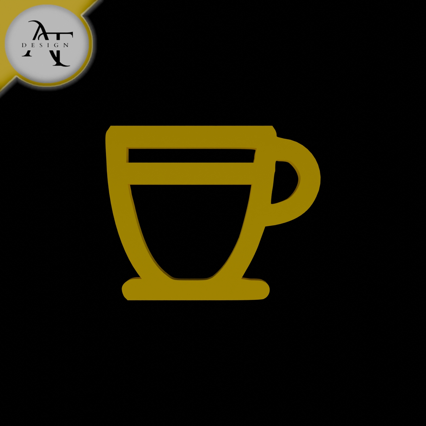 Simple Coffee Cup Symbol - 2D Art