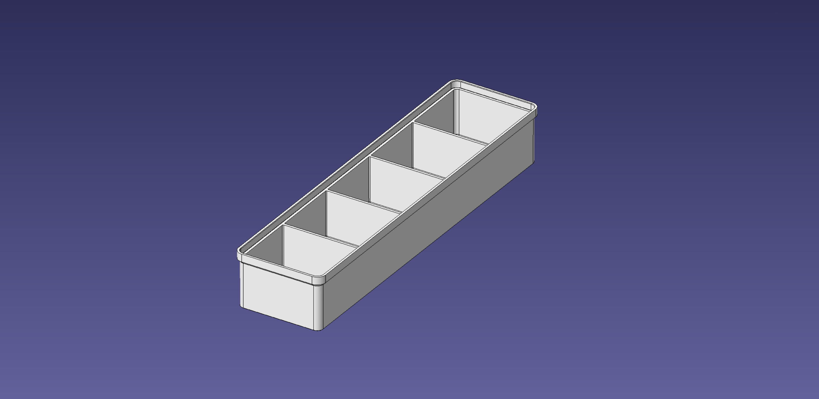 1x4 units, half height, 1x5 grid Stackable Insertbox