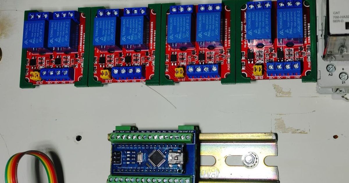 2 relay circuit board din rail mount by hopping3d Download free STL