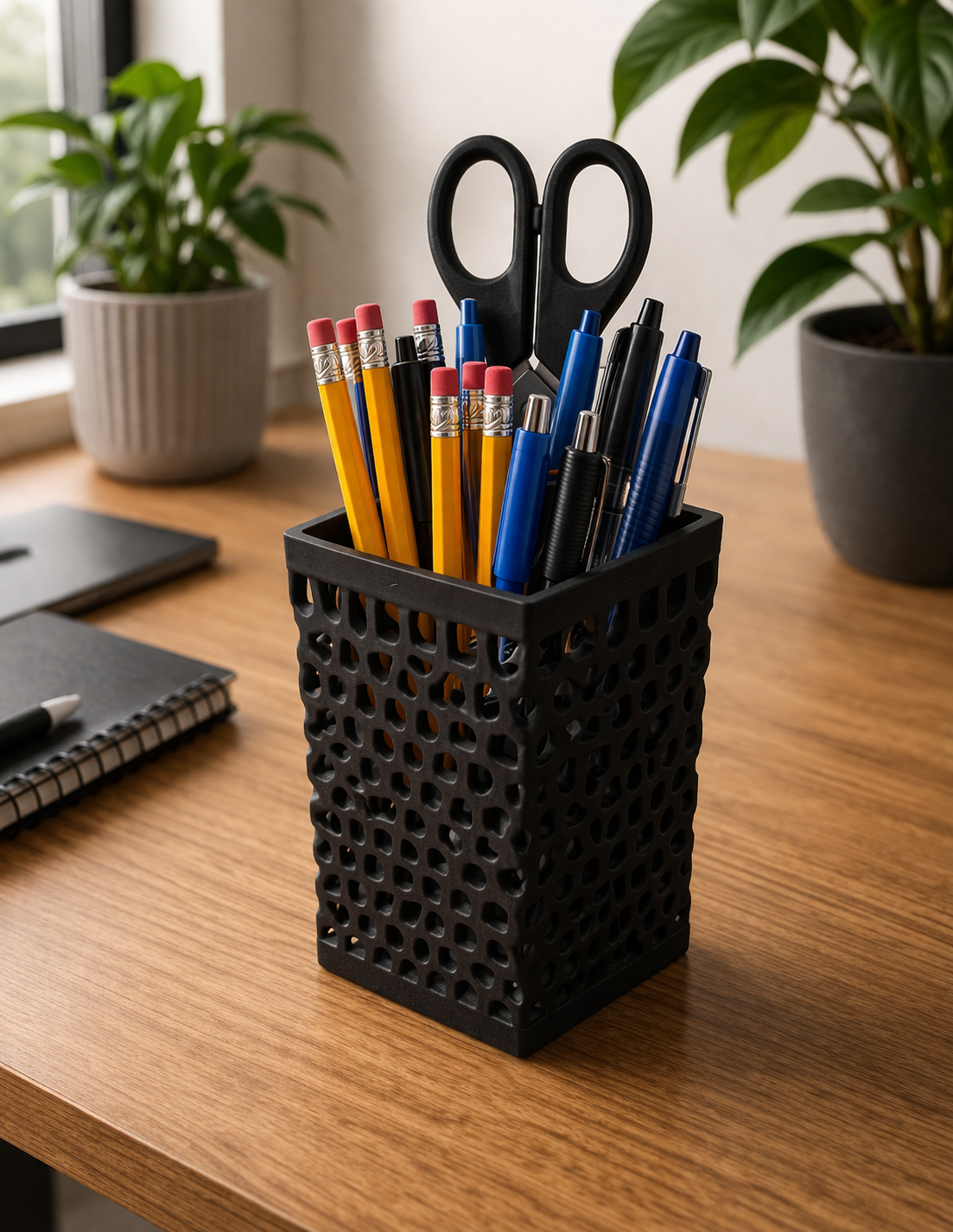 Square Voronoi Pen Holder (Model NOT Created With AI!)
