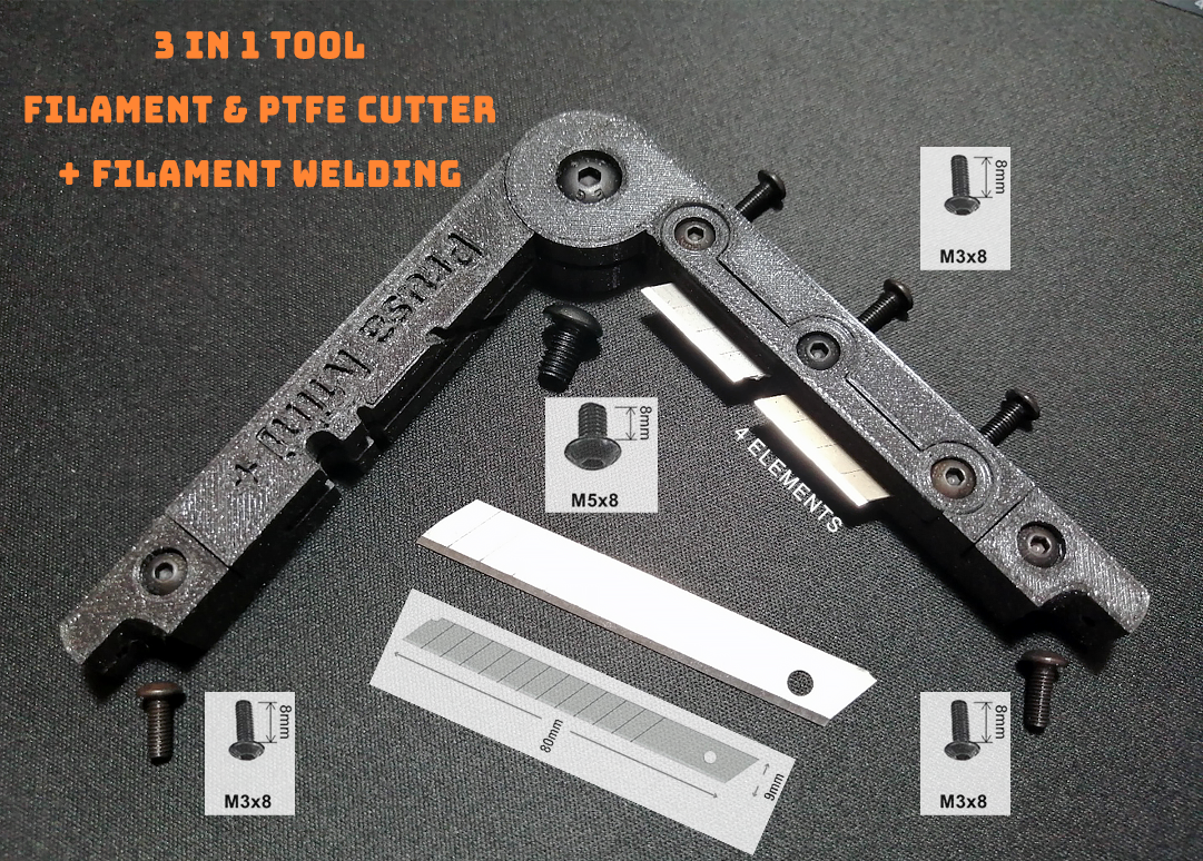 4 in 1 Tool Filament & PTFE Cutter + Filament welding by My 3D Prints