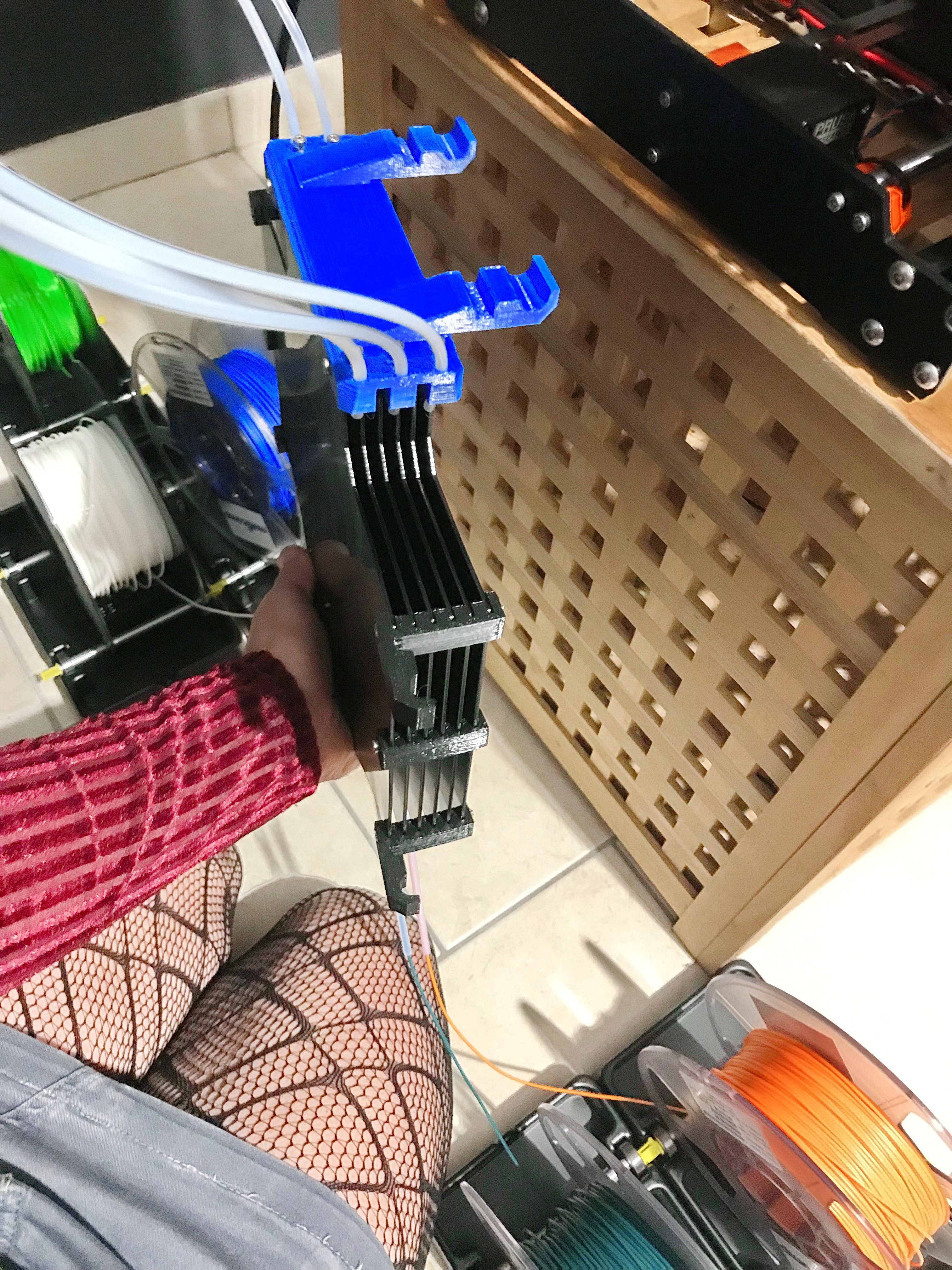 Prusa I3 MMU 2 Right Angle Buffer Hook PTFE Inputs Up