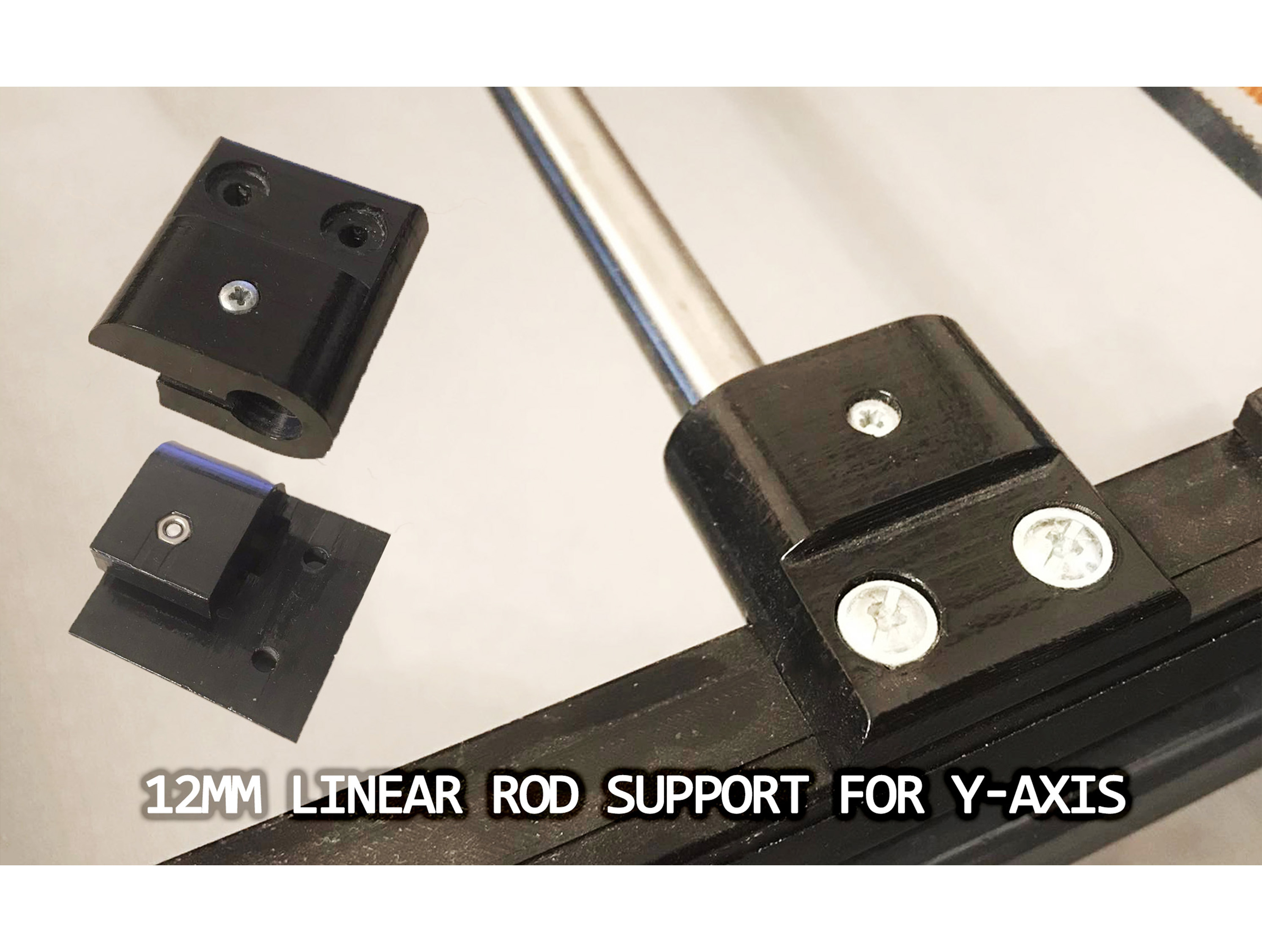 12mm rod support for Y-axis "FLSUN i3 plus" (rod mount rework)