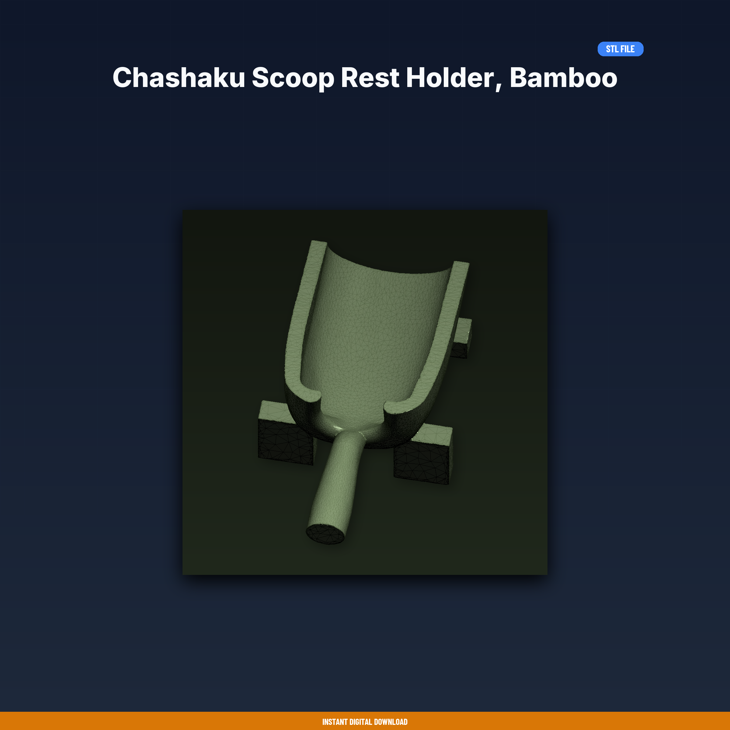 Chashaku Scoop Rest Holder, Bamboo Scoop Display, Matcha Preparation - 3D Printable STL File