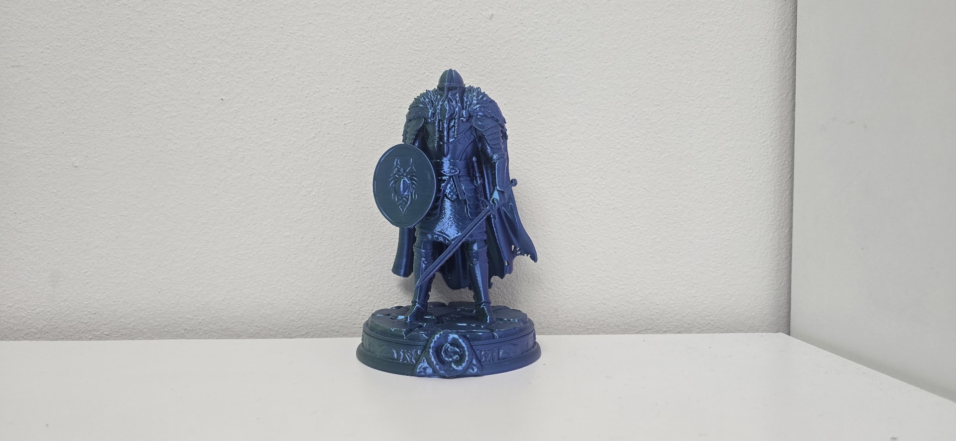Viking Warrior with Sword and Wolf Shield Statue