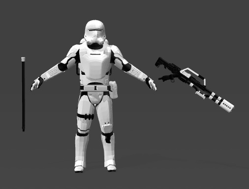 SW Flame Trooper, Rifle & Backpack