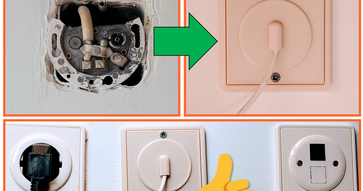Wall socket cover with a cable output by Olo Deepdelver Download free