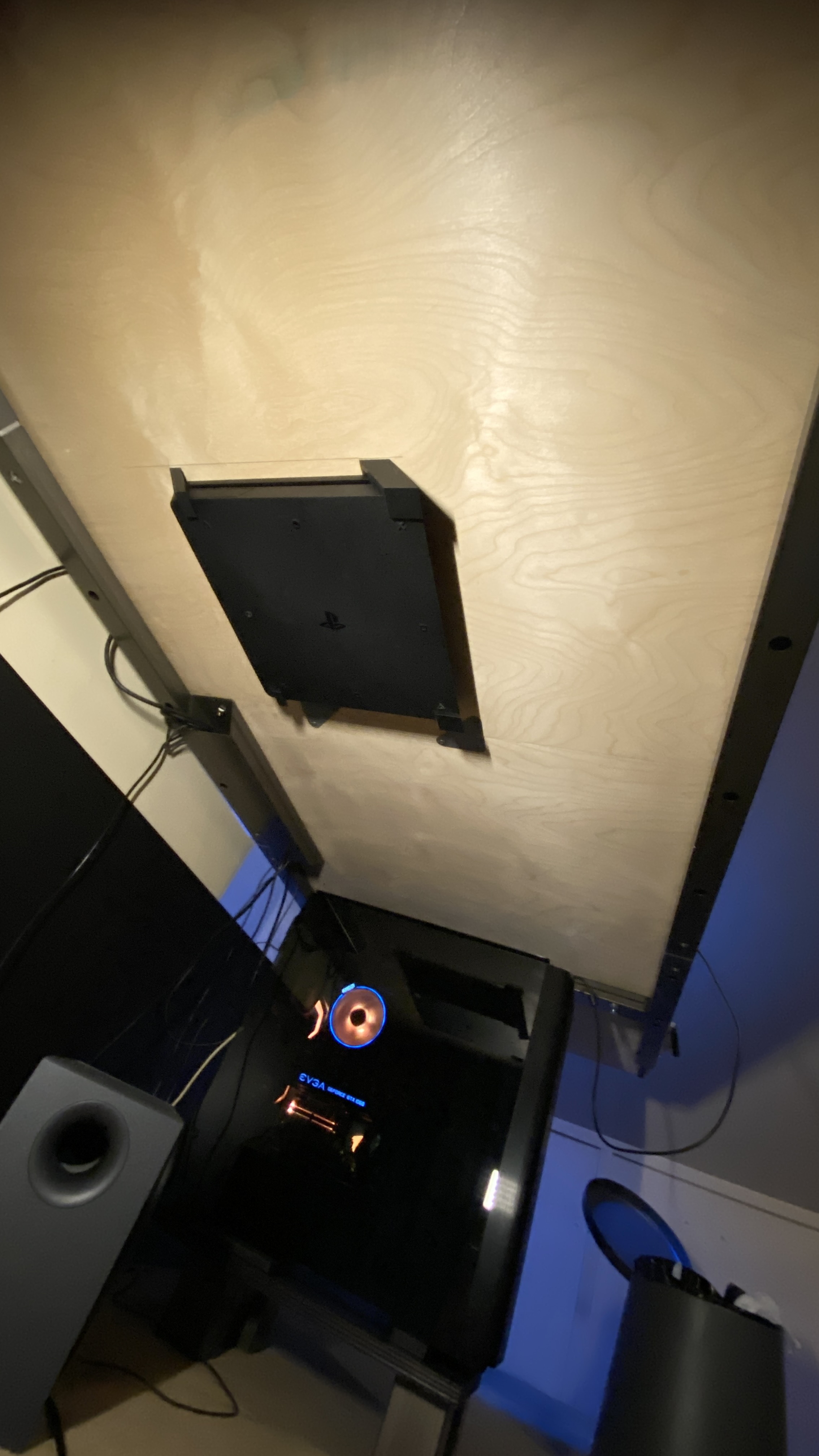 Playstation 4 Slim Under Desk Mount + External HDD mount by Manus