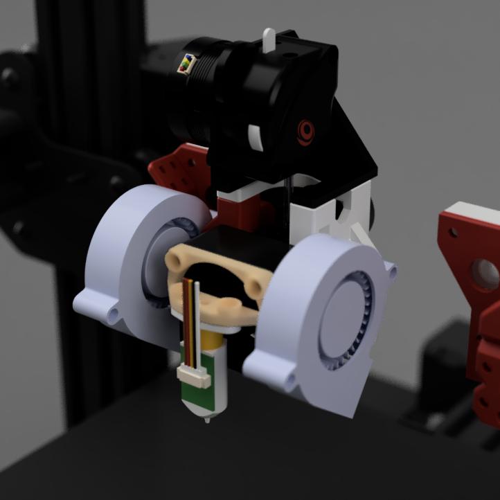 Ender 3 Hydra Fan Duct Bondtech LGX Light direct drive mount