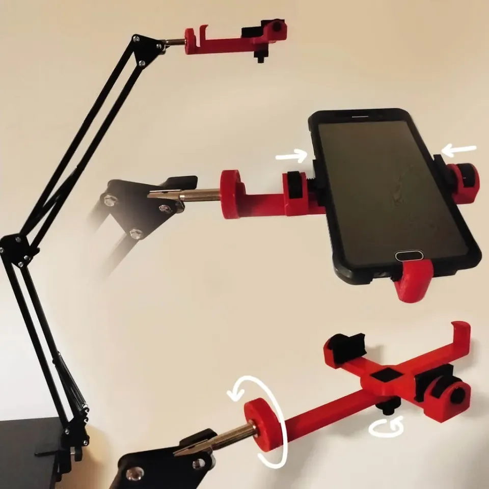 Mic Boom Arm Phone/Camera Holder Clamp by Ayu | Download free STL model |  Printables.com