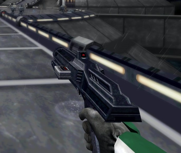 (practical trigger guard version) Star Wars Battlefront II 2005 version DC15 pistol clone blaster — miniatura 5