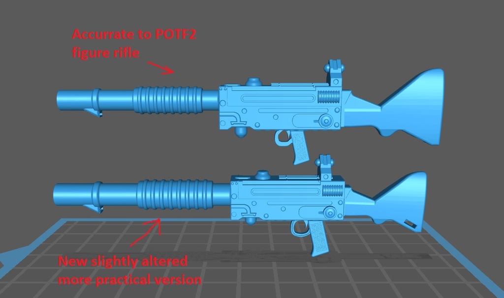 Kenner Star Wars POTF2 Stormtrooper heavy infantry blaster rifle in more practical proportions for 1:12 , 1:6 and cosplay