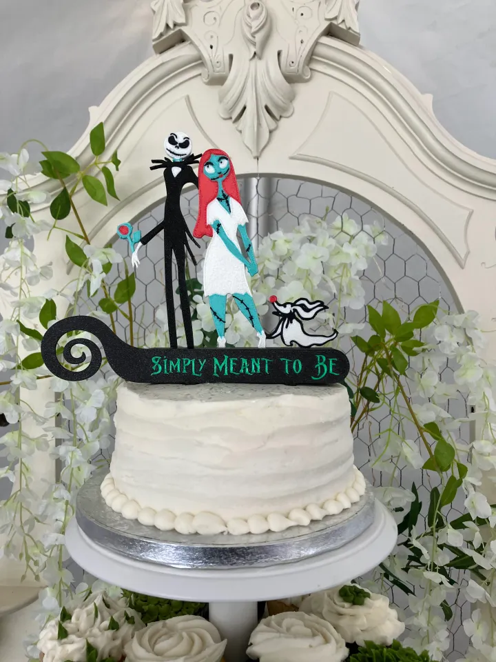 Nightmare Before Christmas Cake Topper by mmontminy | Download free STL model | Printables.com for Free Printable Nightmare Before Christmas Cupcake Toppers