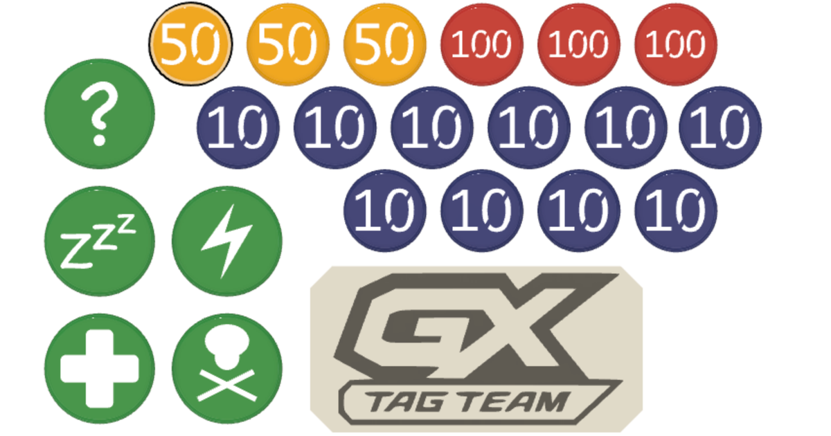 Pokemon TCG Damage Special Condition GX Counters Markers By Cosmiccat 