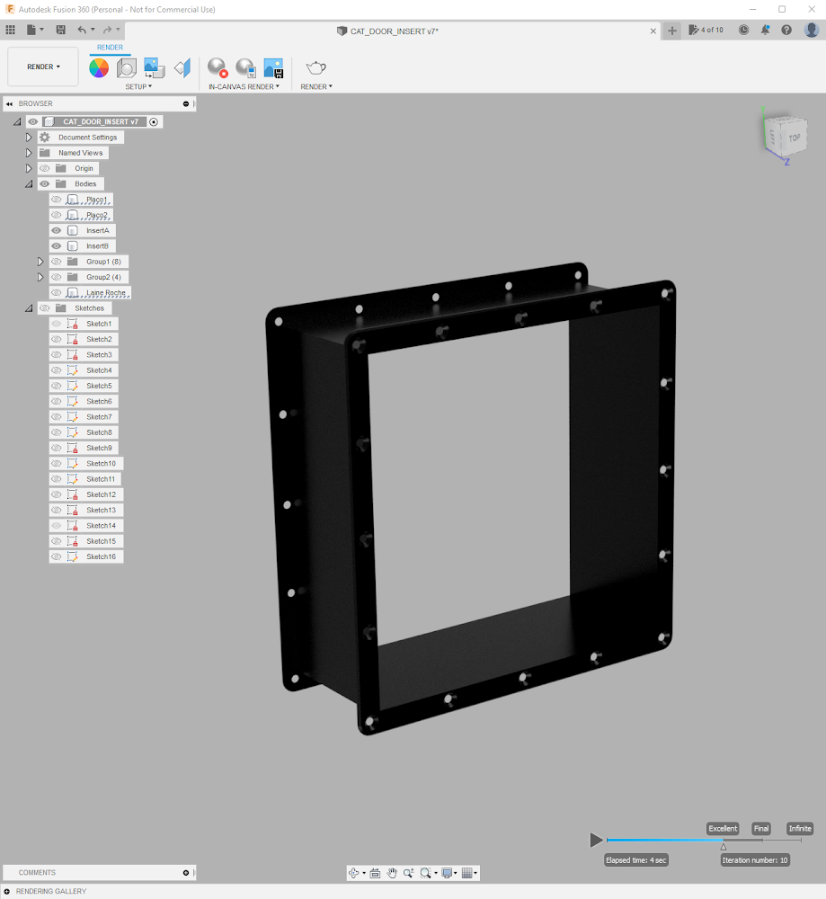 Cat door wall insert by Arnaud Le Coq Download free STL model
