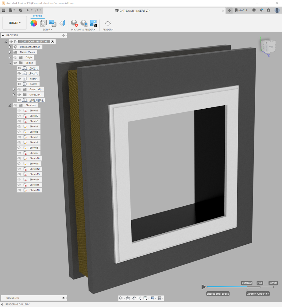 Cat door wall insert by Arnaud Le Coq Download free STL model