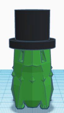 Top Hat Low Poly Chikorita 3D model thumbnail