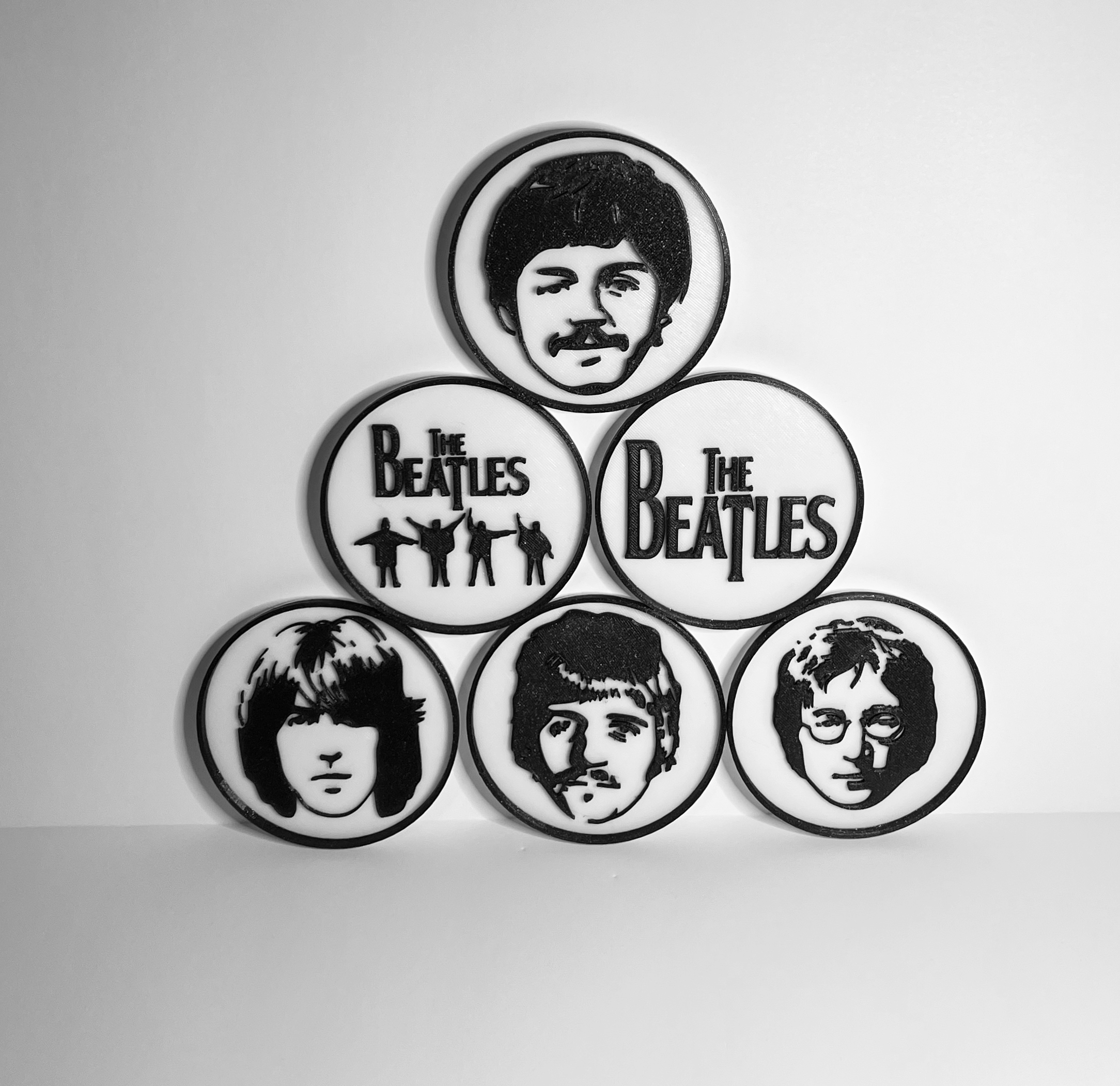The Beatles coasters - manual color change