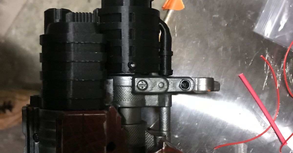 Nerf rapidstrike battery tray expander with barrel attach by