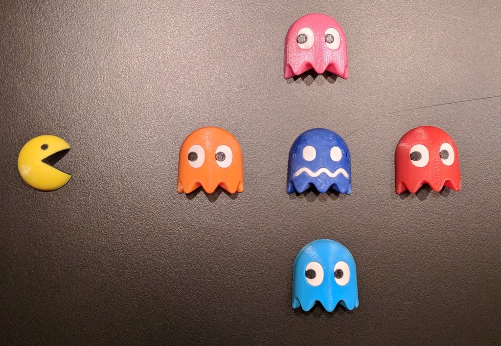 Tiny 3D Pacman Fridge Magnets by blecheimer | Download free STL model ...