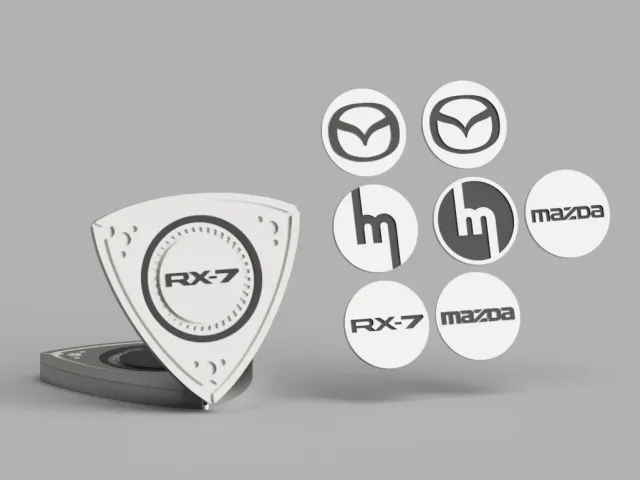 Rotary coaster set Mazda RX-7