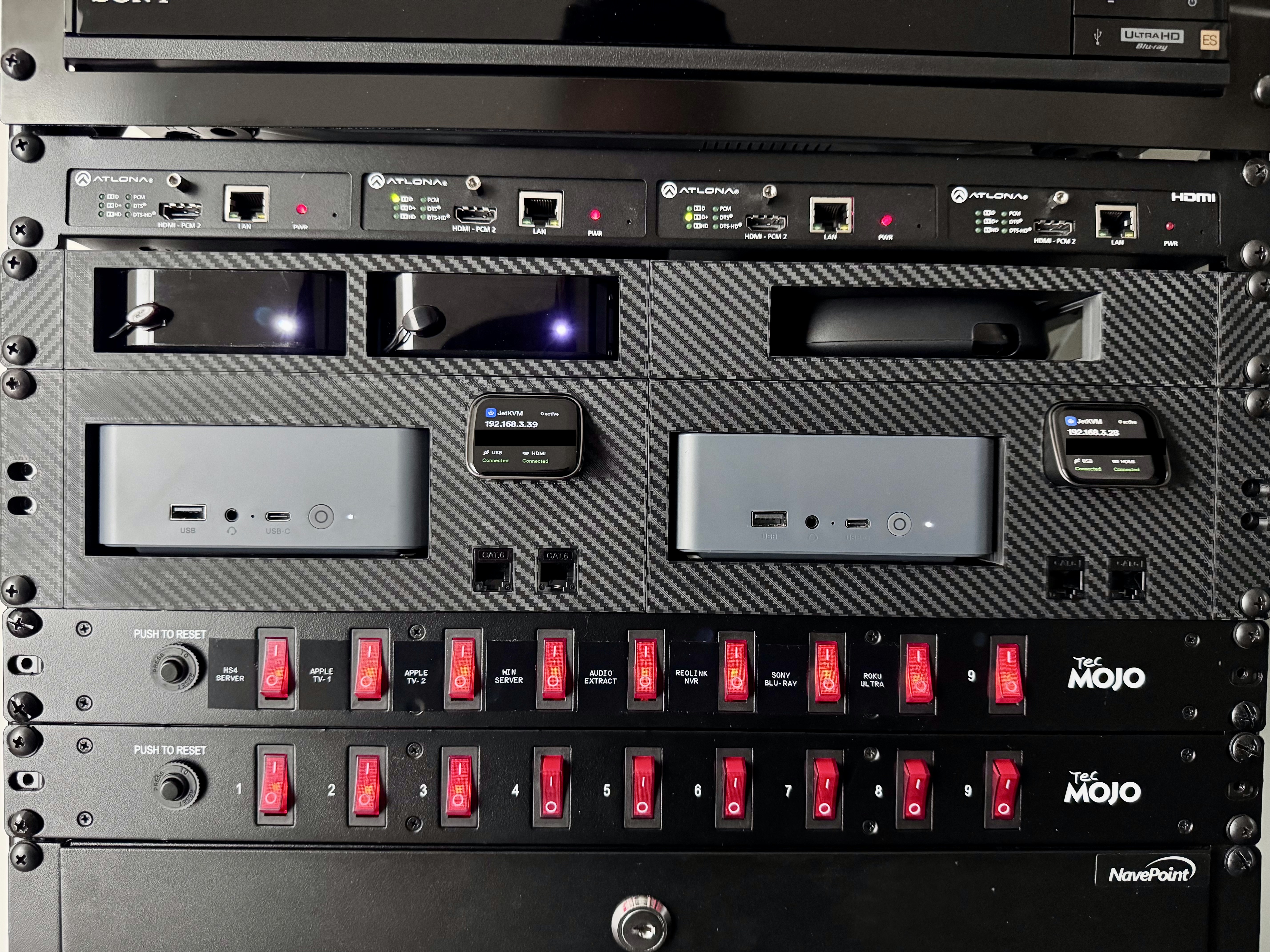 ESRack - Module - BeeLink EQR6 + JetKVM + Keystone x2 3D model