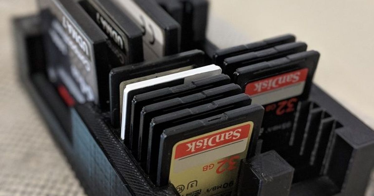 SD / CF card holder by Ash Joseph Download free STL model