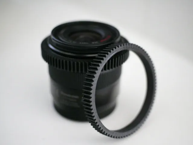 Seamless geared follow focus ring for 7artisans 25mm f/1.8 MFT lens