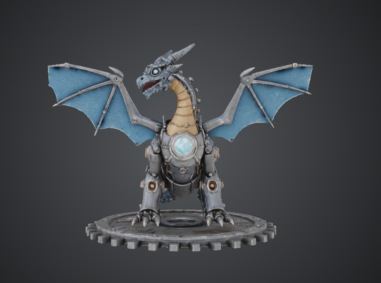 Steampunk Mechanical Dragon – Clockwork Gear Beast — thumbnail 3
