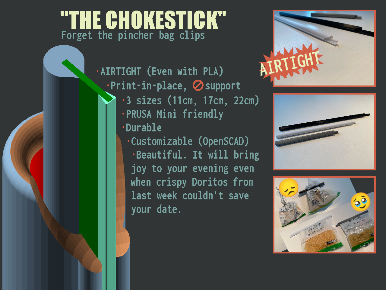 The chokestick - Airtight bag clip