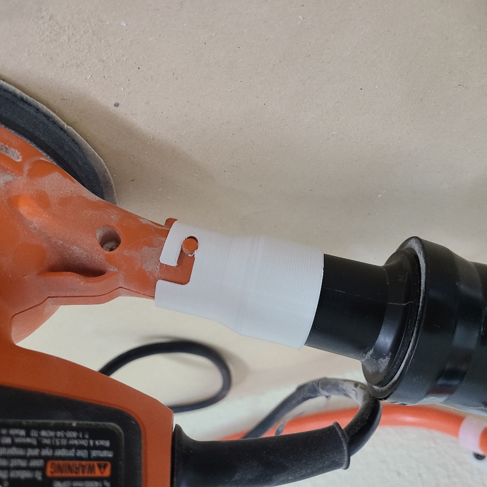 Black and Decker Random Orbit Sander to Ridgid Hose Adapter by