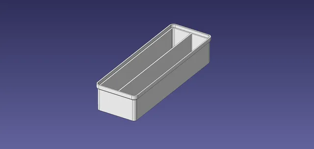 1x3 units, half height, 2x1 grid Stackable Insertbox