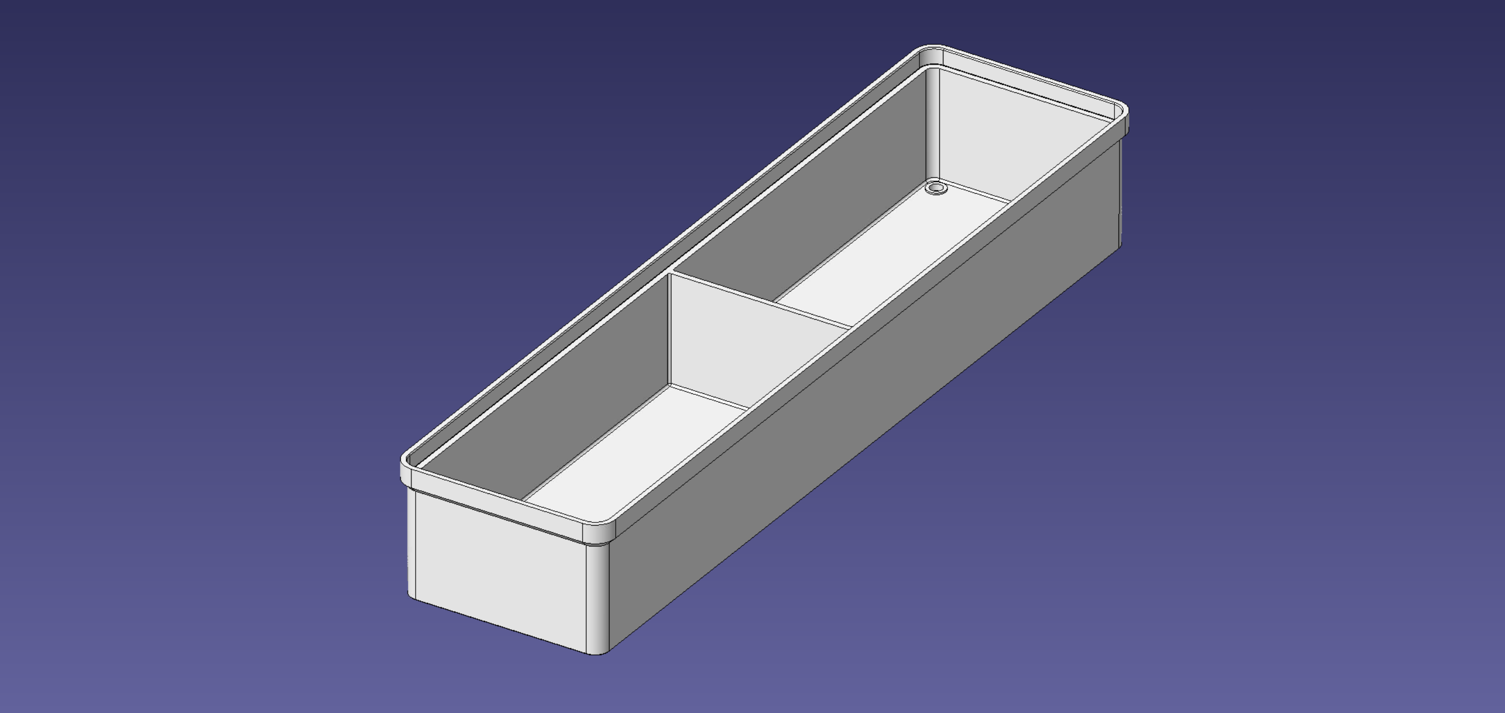 1x4 units, half height, 1x2 grid Stackable Insertbox