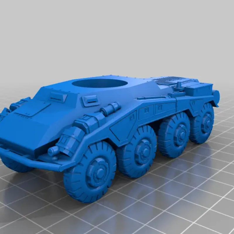 Sd.Kfz 234/2 - Solid version for easy resin printing by ziddan 