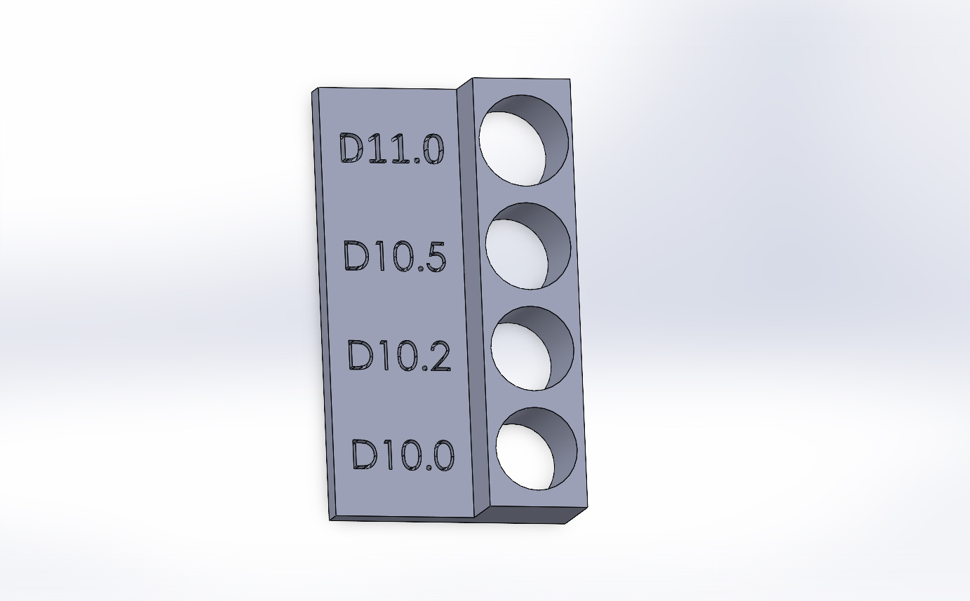 Kit to test the play between 3d printed parts