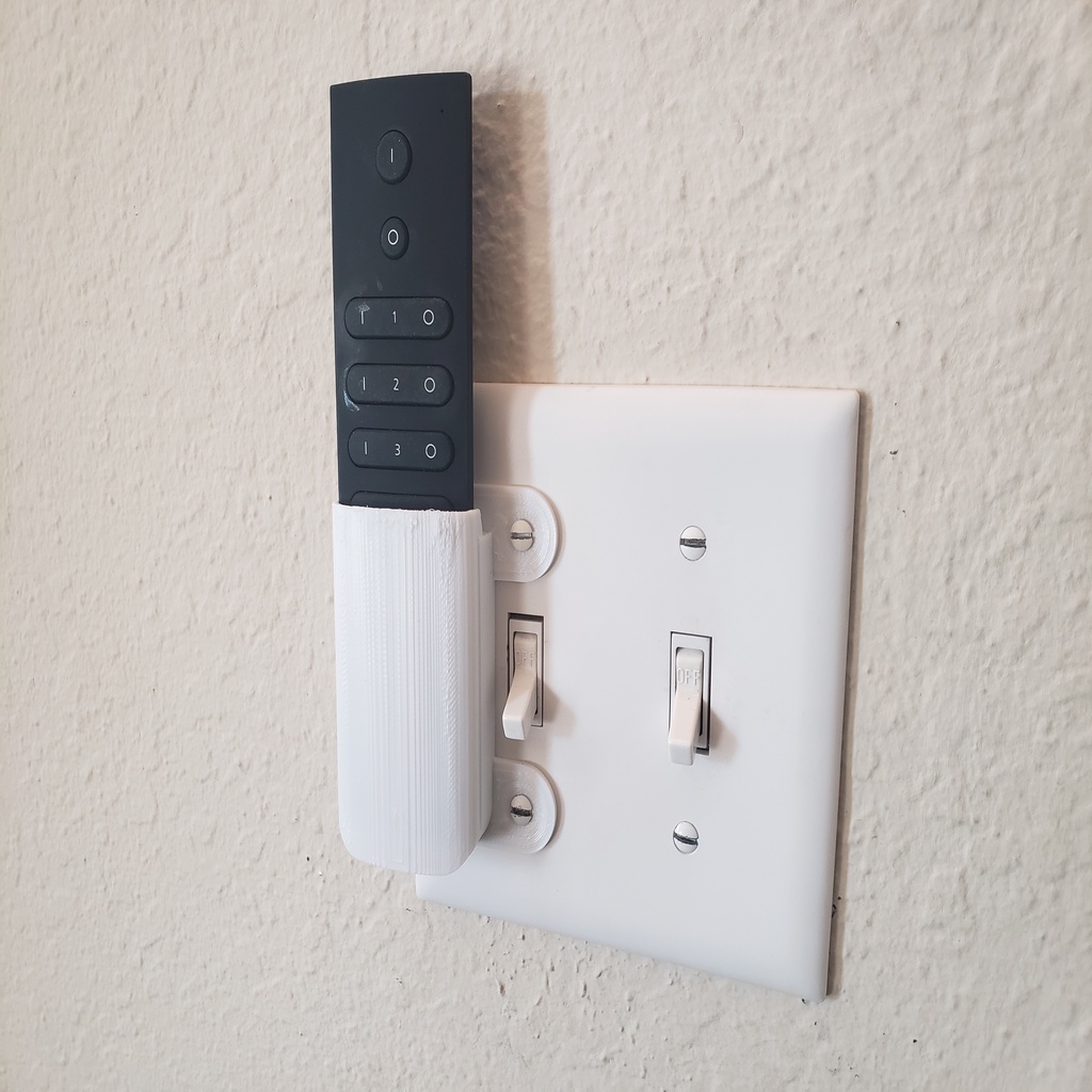 Light Switch Wallplate Mounted Remote Control Holder