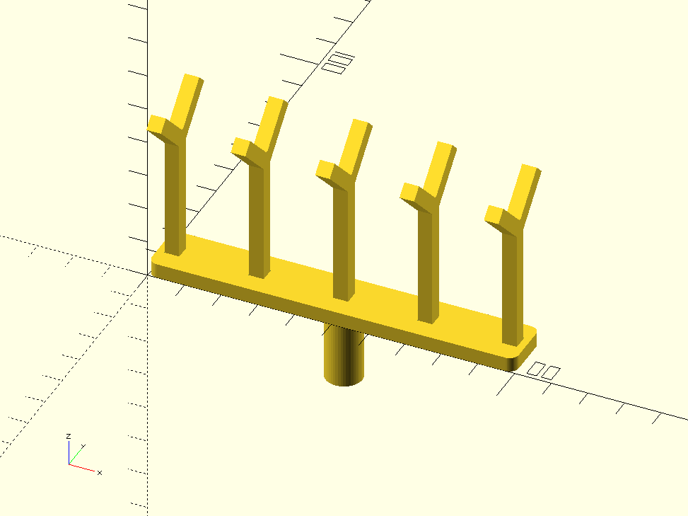 Držák vidlic k rostlinám (Forks holder for plants) - OpenSCAD parametrizable