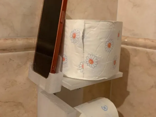 Toilet Paper Roll Holder with iPhone Stand and coffee cup stand