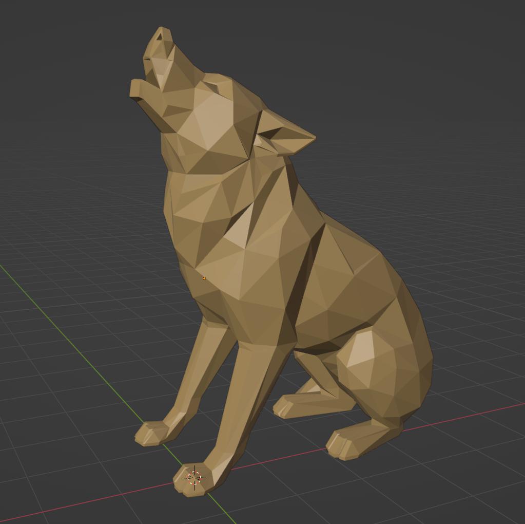 a low-poly wolf