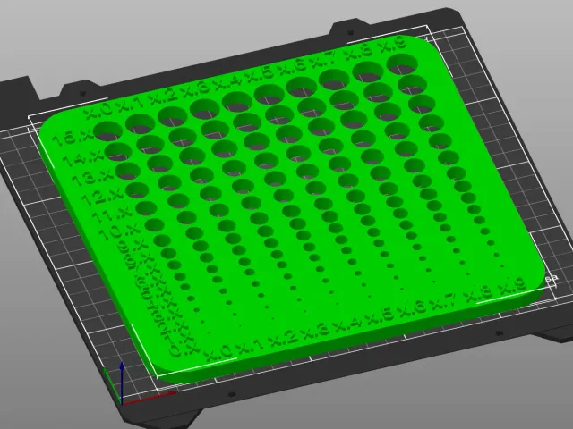 Hole Gauge Calibration Diameter block test, with raised numbers