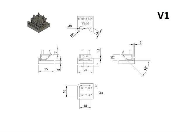 FDM 3D Printer Calibration File, Testfile