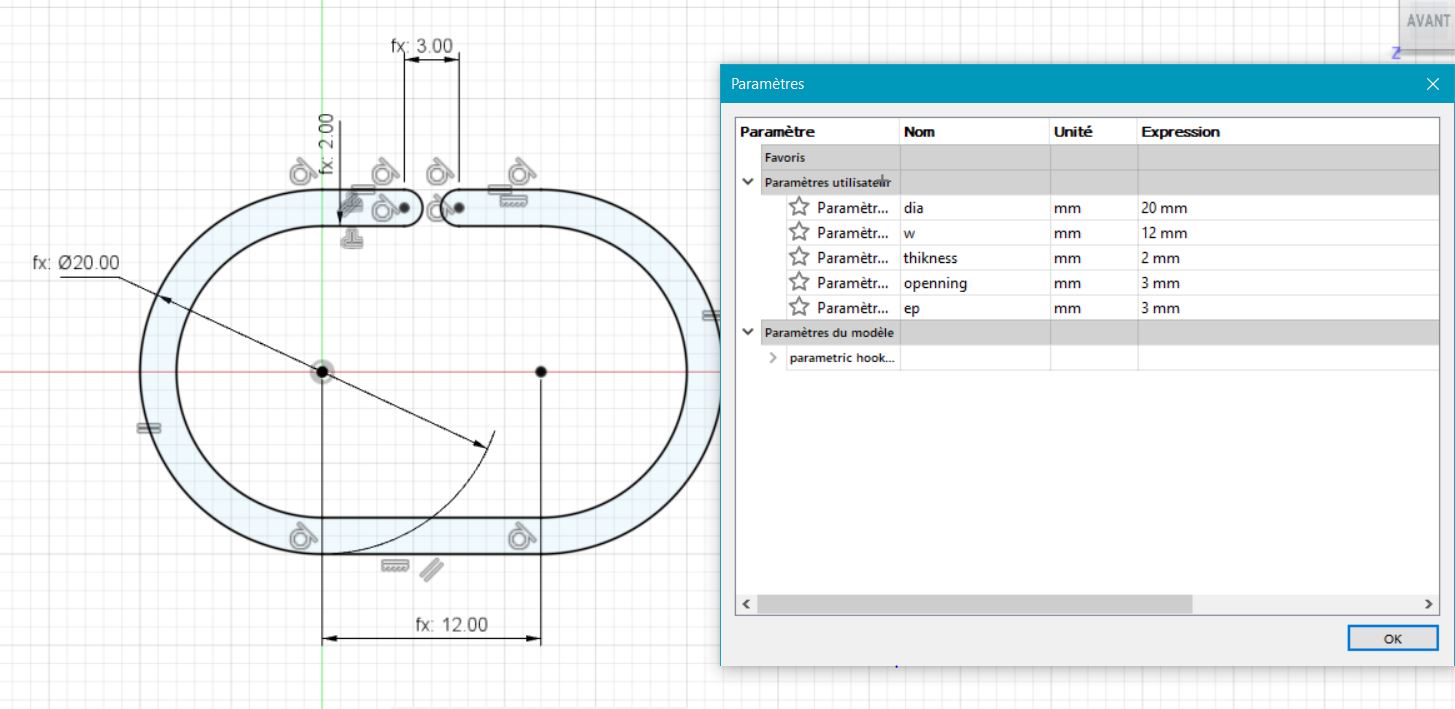 Miniatura 2 do modelo 3D parametric hook / crochet parametrique