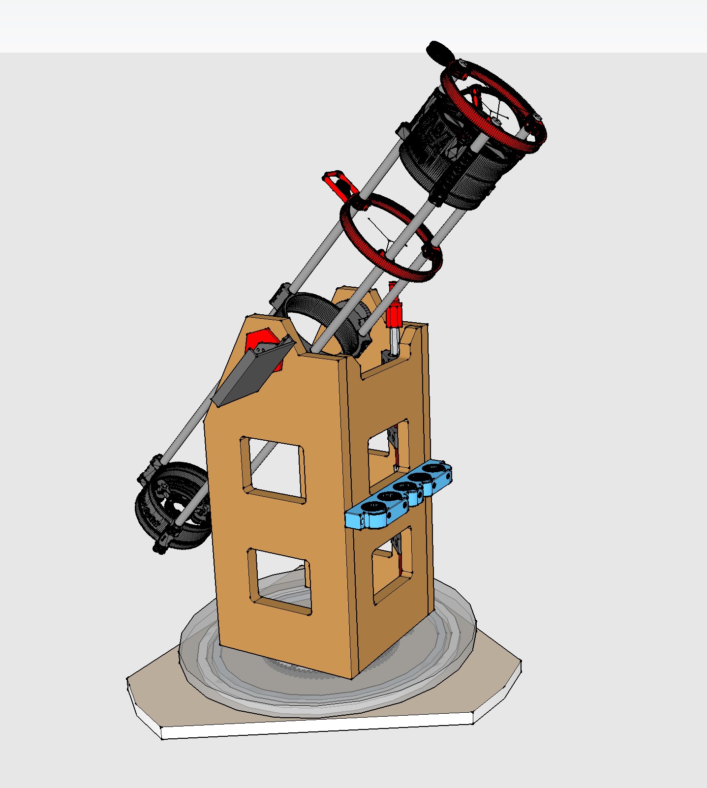 Azimuth/Altitude mount for the Hadley 114/900 telescope by SDHayes