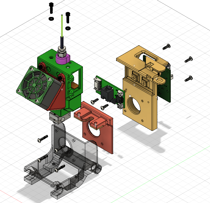 Da Vinci Pro Carriage Hotend and Electronics Mounting Brackets by ...