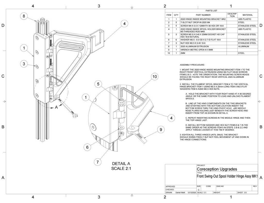 Inside Swing out Spool Holder for Corecepttion, Elf & SapphirePro by ...