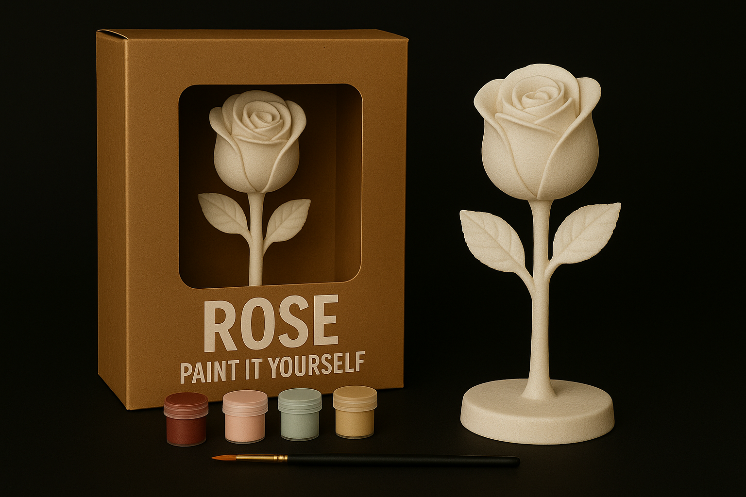 Rose – Paint-It-Yourself 3D model thumbnail