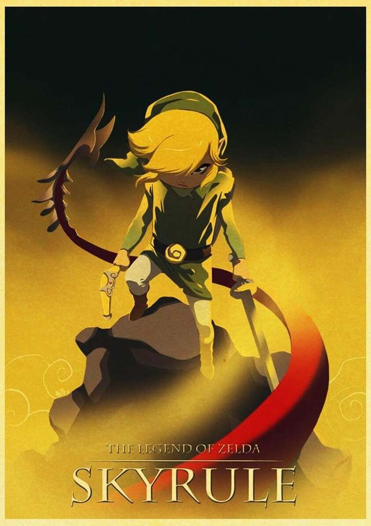 lithophane Poster Legend of Zelda Skyrule Skyrim Nintendo windwaker