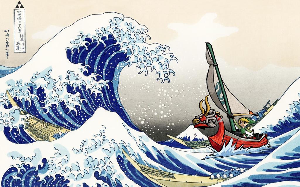 lithophane Poster Legend of Zelda Great Wave Off Kanagawa Nintendo